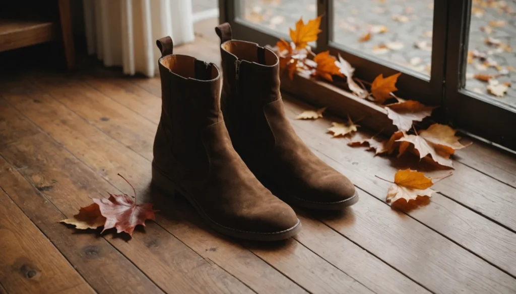 bottes plates en daim